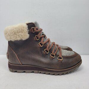 Sorel Harlow Women's Brown Lace Cozy Boots NL3338-282 US Size 5